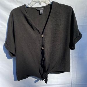 New Look Black cropped tie top
